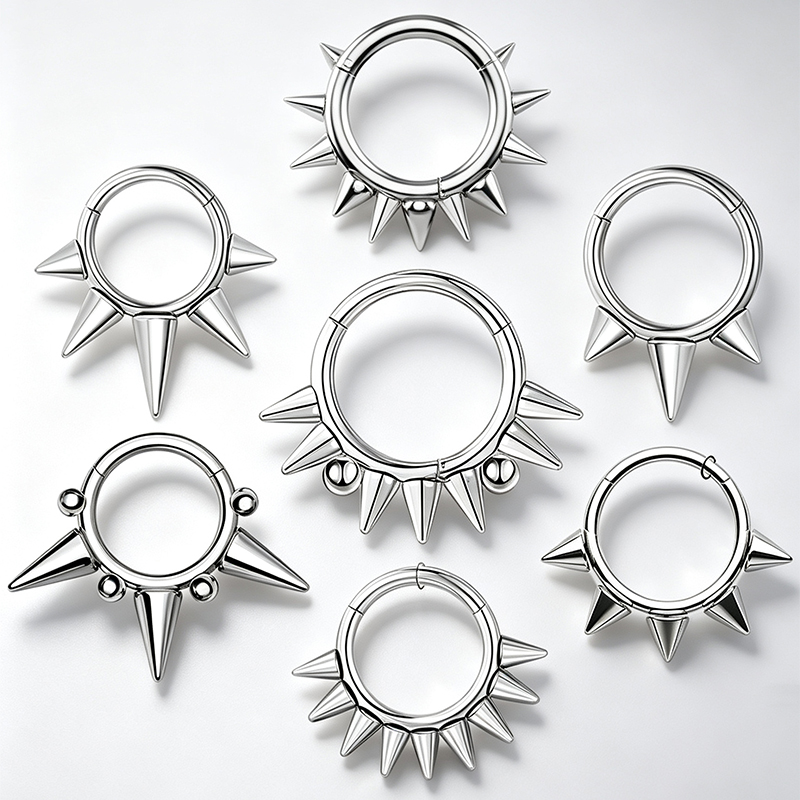 Body Jewelry Lip Ring - 1Piece 8/10mm Stainless Steel Small Spikes