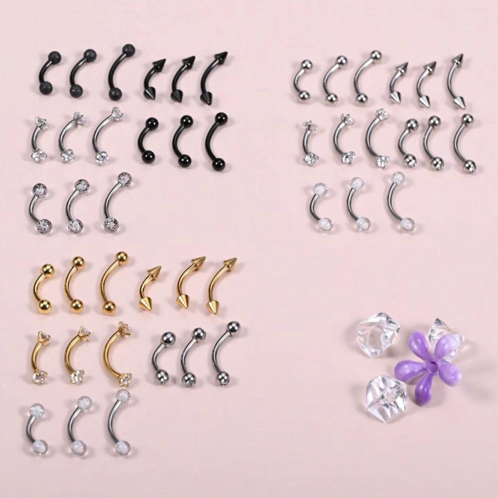 Body Jewelry Vertical Labret - 15Pcs Set 16g Piercing Jewelry Eyebrow