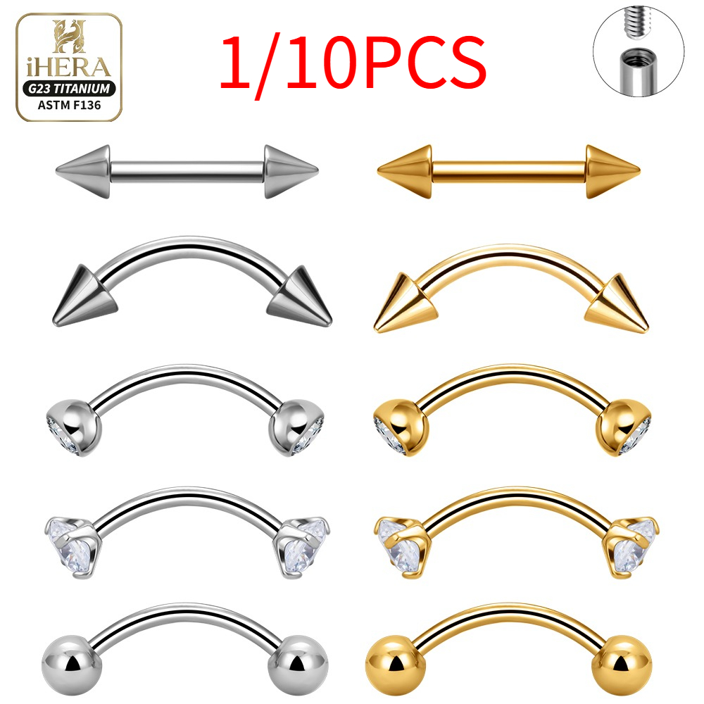 Body Jewelry Vertical Labret - ASTM F136 Titanium Wholesale Straight Curved