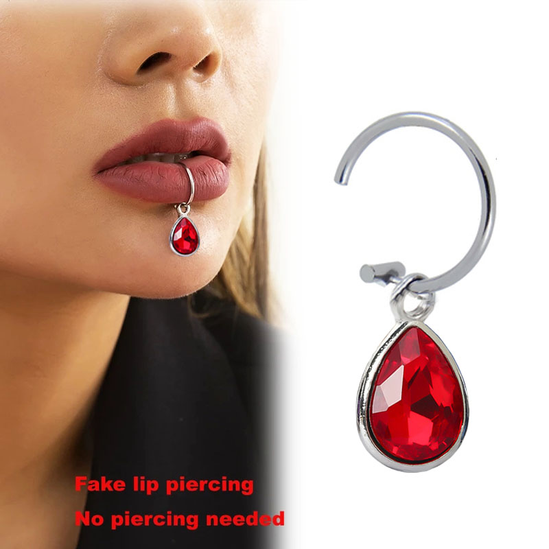 1Pc Fake Piercing Lip Clip Per - огляд і ціна Body Jewelry Lip Ring