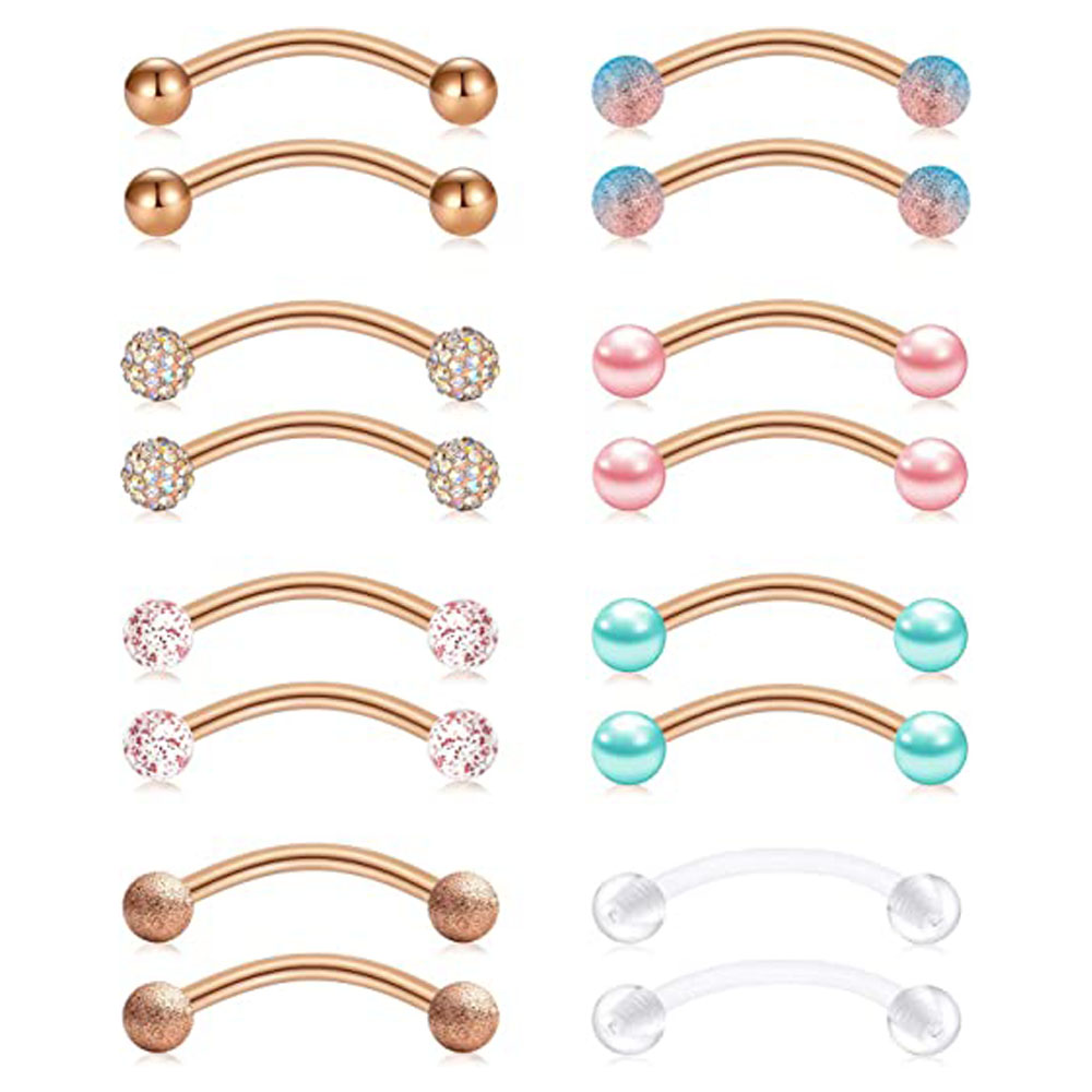 16G Stainless Steel Long Nippl - огляд і ціна Nipple Bar Curved