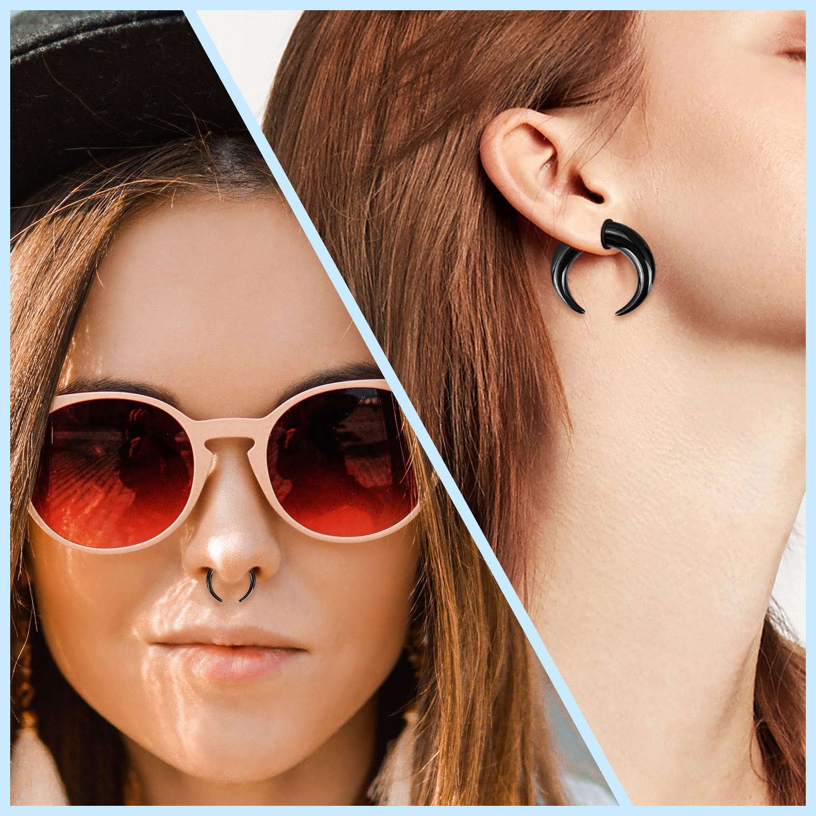 18Pcs Acrylic Septum Pincher T - огляд і ціна Body Jewelry Gauge Sizes