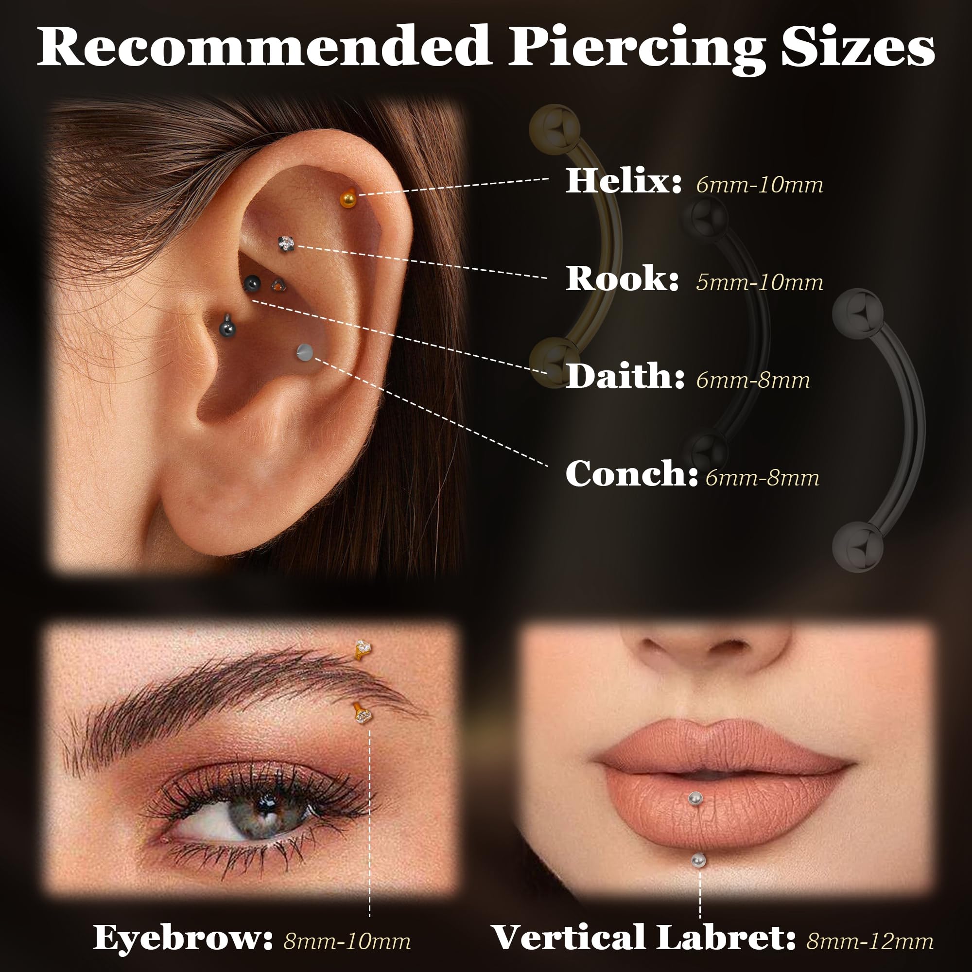 16G G23 Titanium Eyebrow Pierc - огляд і ціна Body Jewelry Vertical Labret