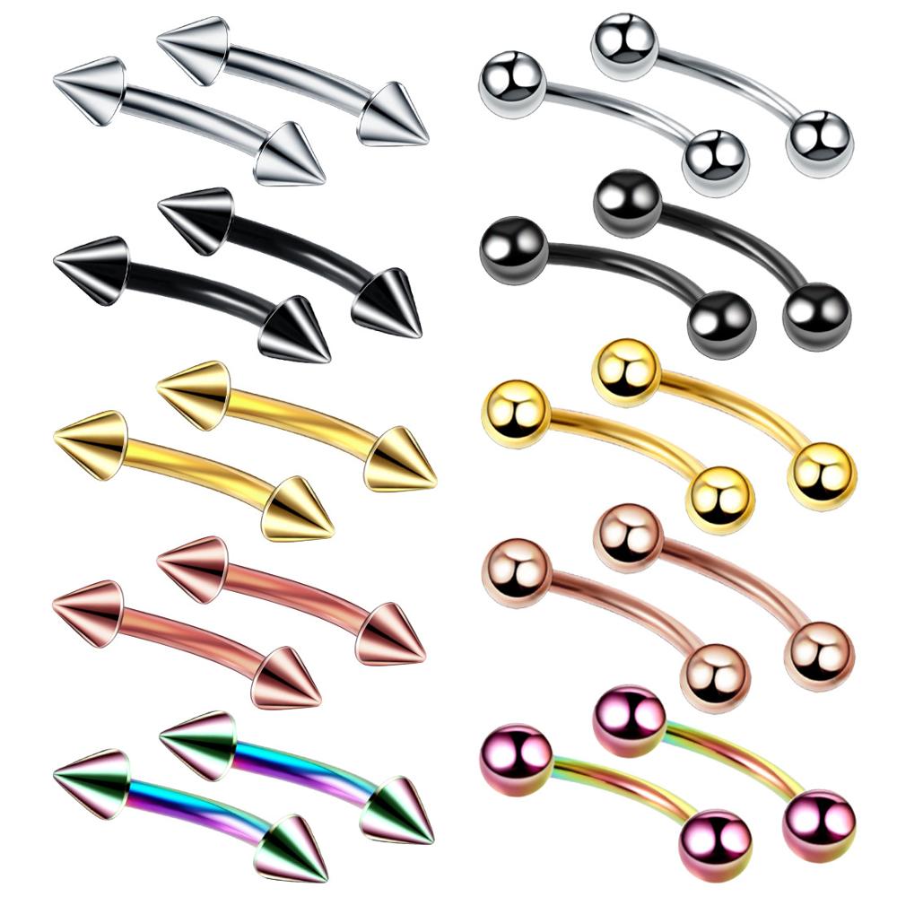 10pc/lot Eyebrow Piercing Curv - огляд і ціна Nipple Bar Curved