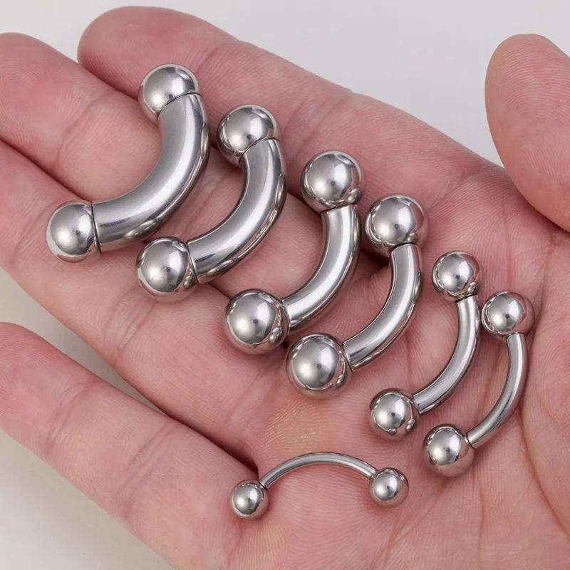 1pc Big size Stainless Steel C - огляд і ціна Nipple Bar Curved