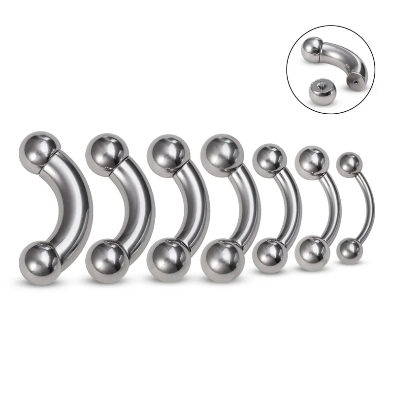 1pc Big size Stainless Steel C - огляд і ціна Nipple Bar Curved