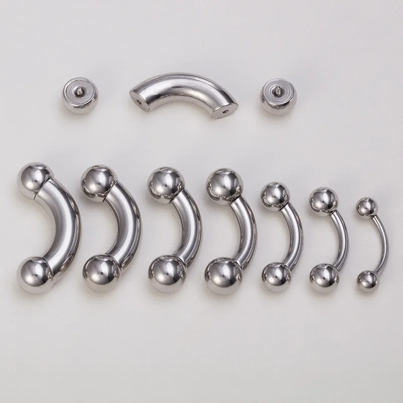 1pc Big size Stainless Steel C - огляд і ціна Nipple Bar Curved