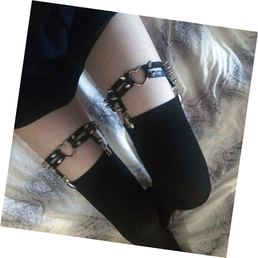 1Pcs Women Punk Goth Heart PU  - огляд і ціна Body Jewelry For Sale