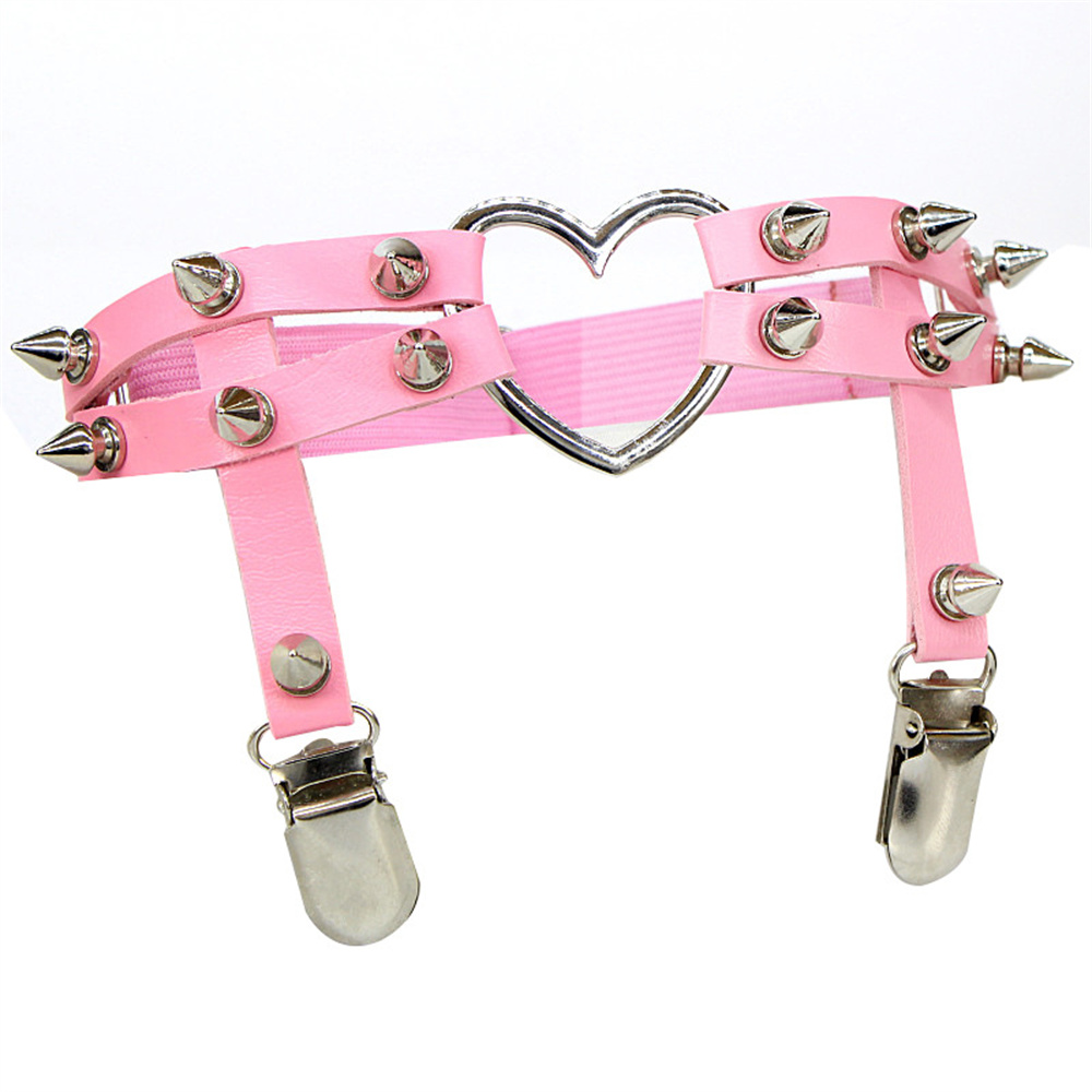 1Pcs Women Punk Goth Heart PU  - огляд і ціна Body Jewelry For Sale
