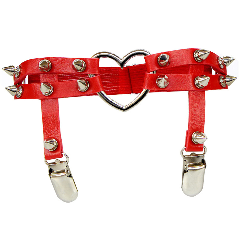 1Pcs Women Punk Goth Heart PU  - огляд і ціна Body Jewelry For Sale