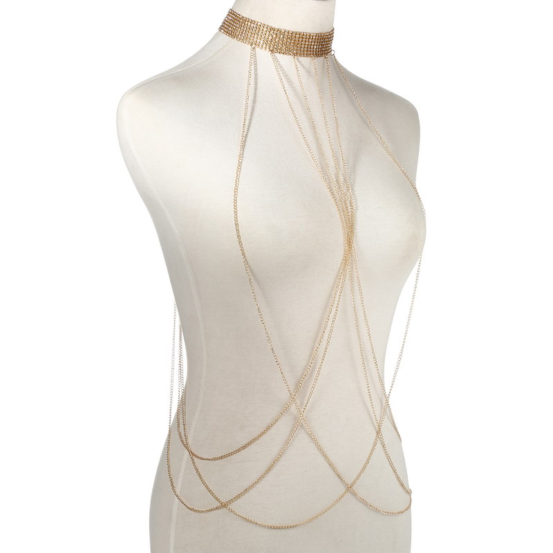Gold Color Body Chain Women  R - огляд і ціна Body Jewelry For Sale