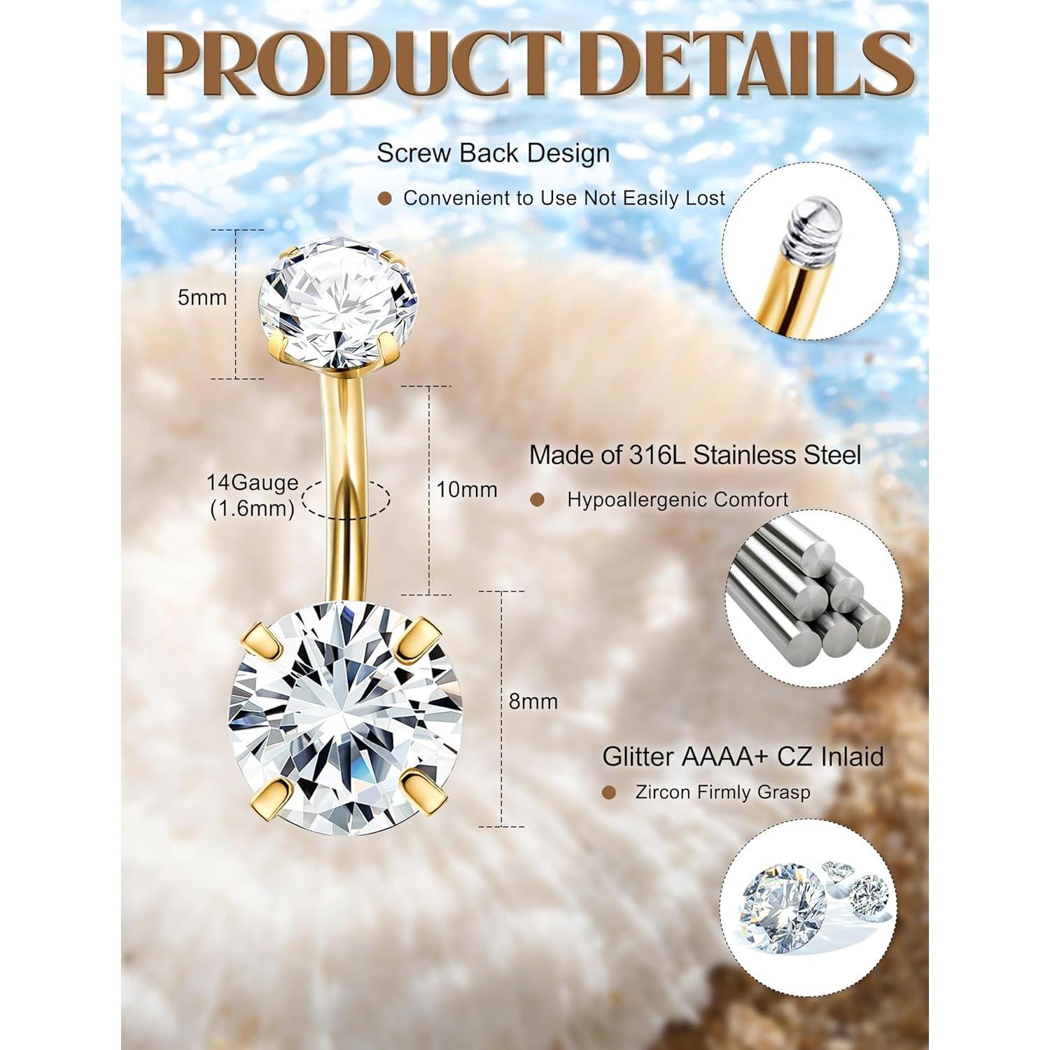 14G Standard Size Unisex Durab - огляд і ціна Body Jewelry Quality