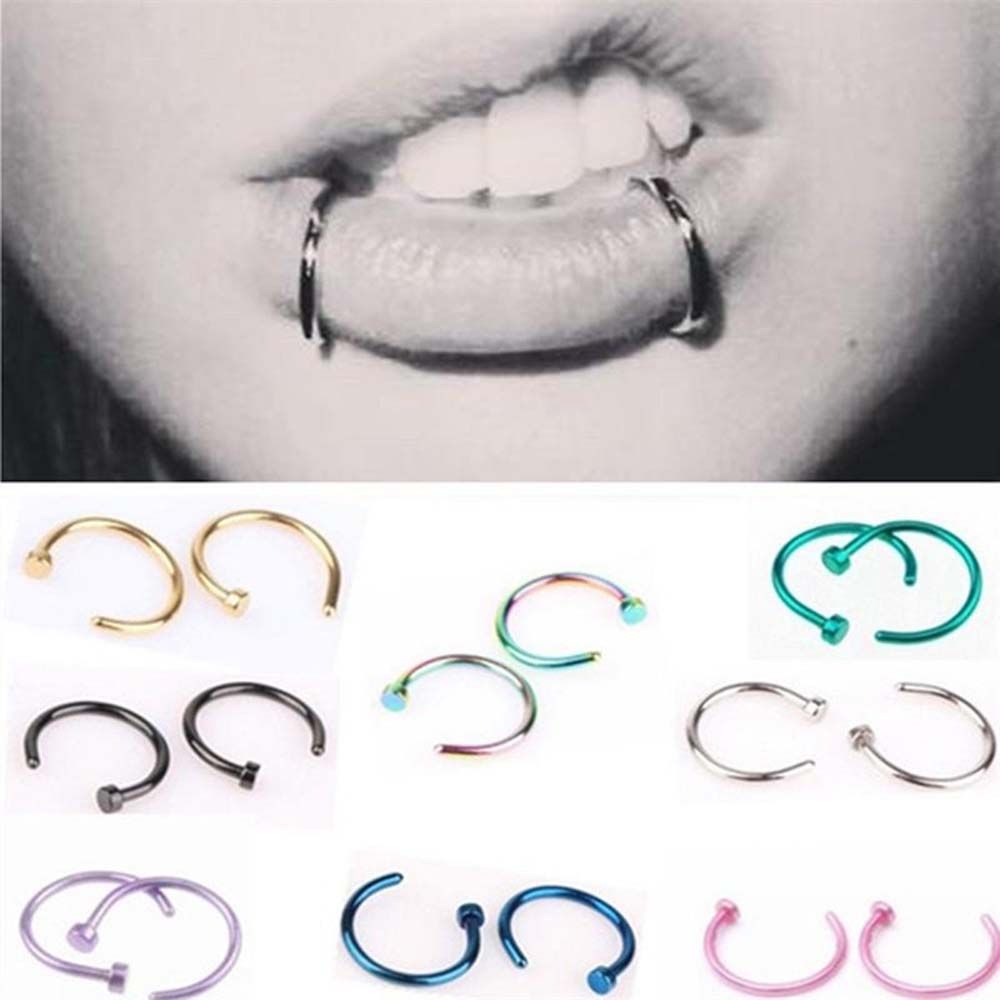 10 Pcs Thin Stainless Steel Fo - огляд і ціна Body Jewelry Lip Ring