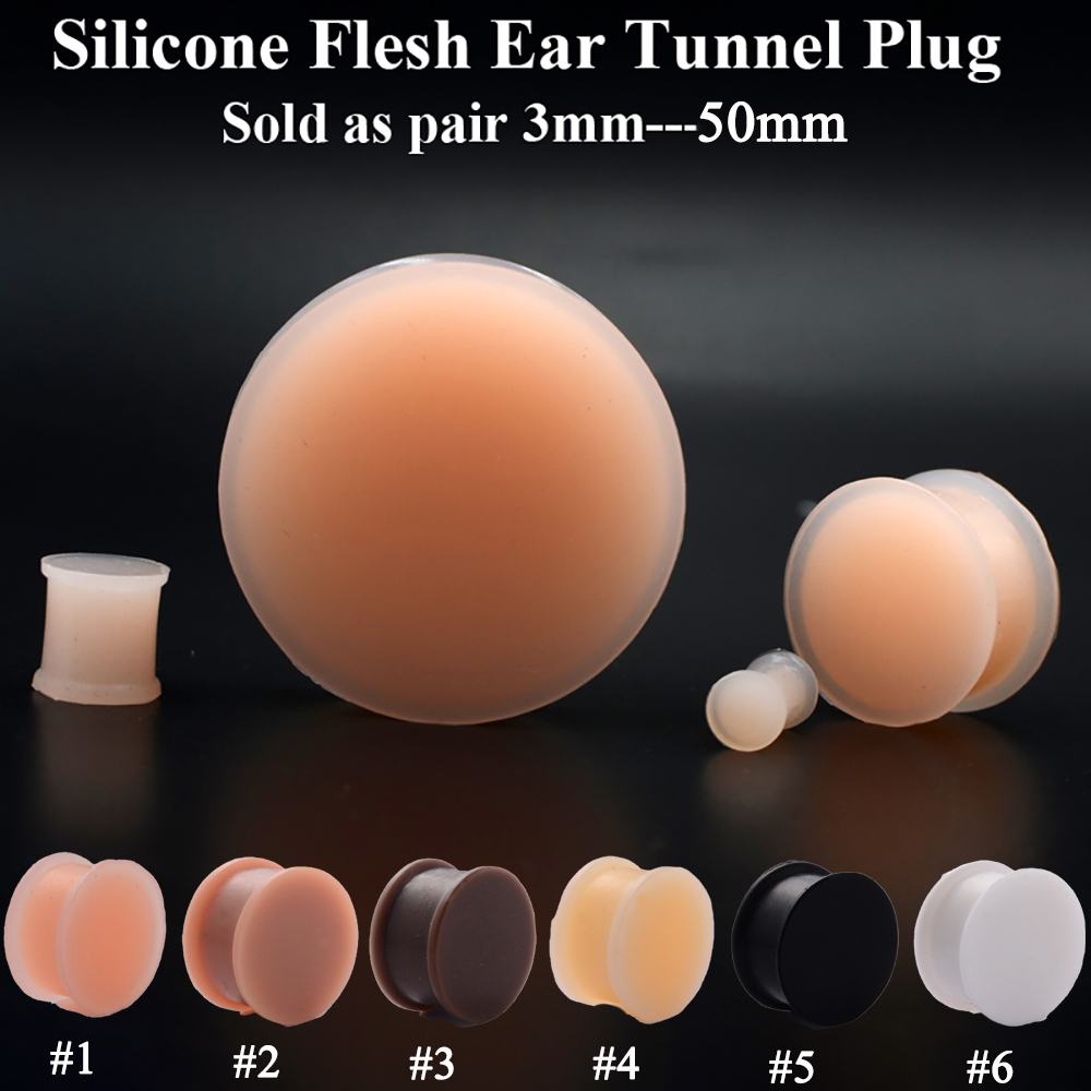 1 Pair Silicone Flexible Thick - огляд і ціна Body Jewelry Gauge Sizes