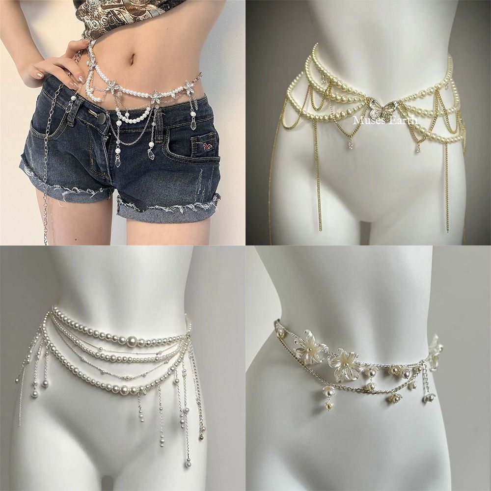 Fashion Elegant Pearl Waist Ch - огляд і ціна Body Jewelry For Sale