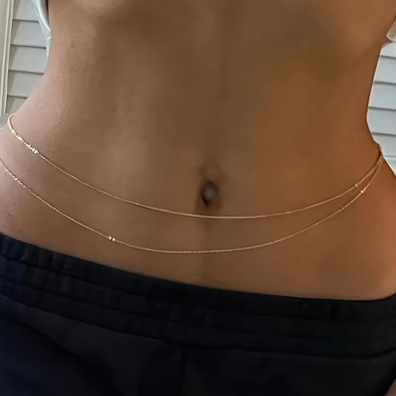1Double-Layer Gold Metal Waist - огляд і ціна Body Jewelry Outfit