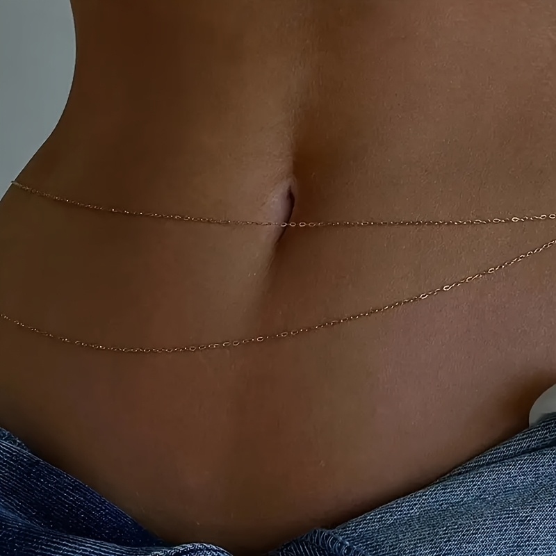 1Double-Layer Gold Metal Waist - огляд і ціна Body Jewelry Outfit