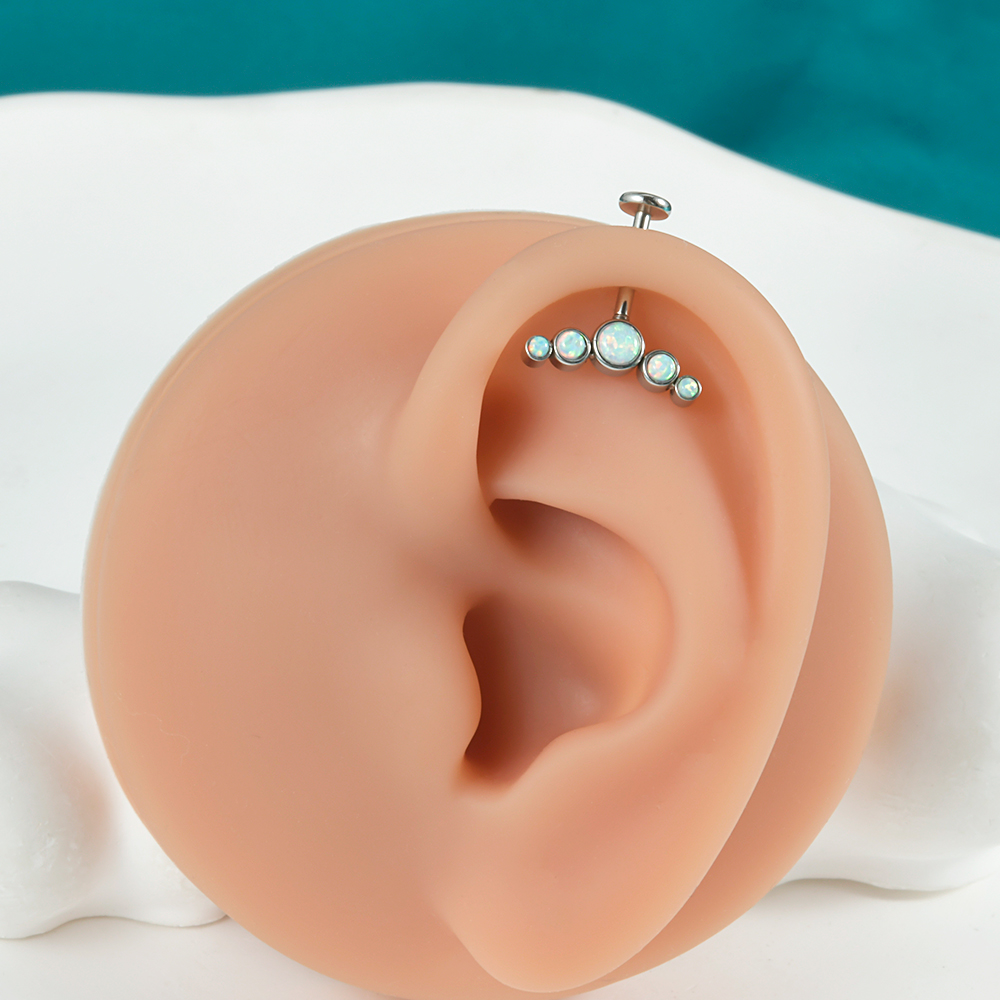 1PC Surgical Steel CZ Gem Opal - огляд і ціна Body Jewelry Lip Ring