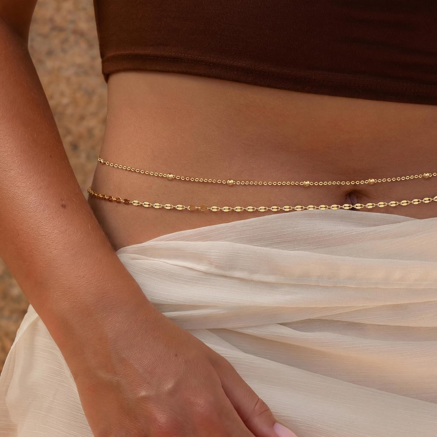 14K Gold Plated Waist Chain Wo - огляд і ціна Body Jewelry For Sale